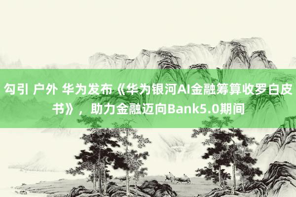 勾引 户外 华为发布《华为银河AI金融筹算收罗白皮书》，助力金融迈向Bank5.0期间