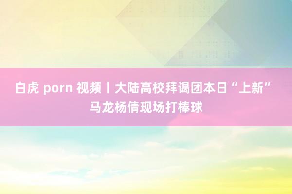 白虎 porn 视频丨大陆高校拜谒团本日“上新” 马龙杨倩现场打棒球