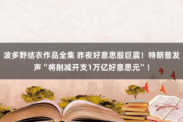 波多野结衣作品全集 昨夜好意思股巨震！特朗普发声“将削减开支1万亿好意思元”！