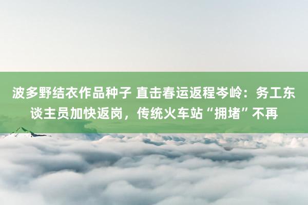 波多野结衣作品种子 直击春运返程岑岭：务工东谈主员加快返岗，传统火车站“拥堵”不再